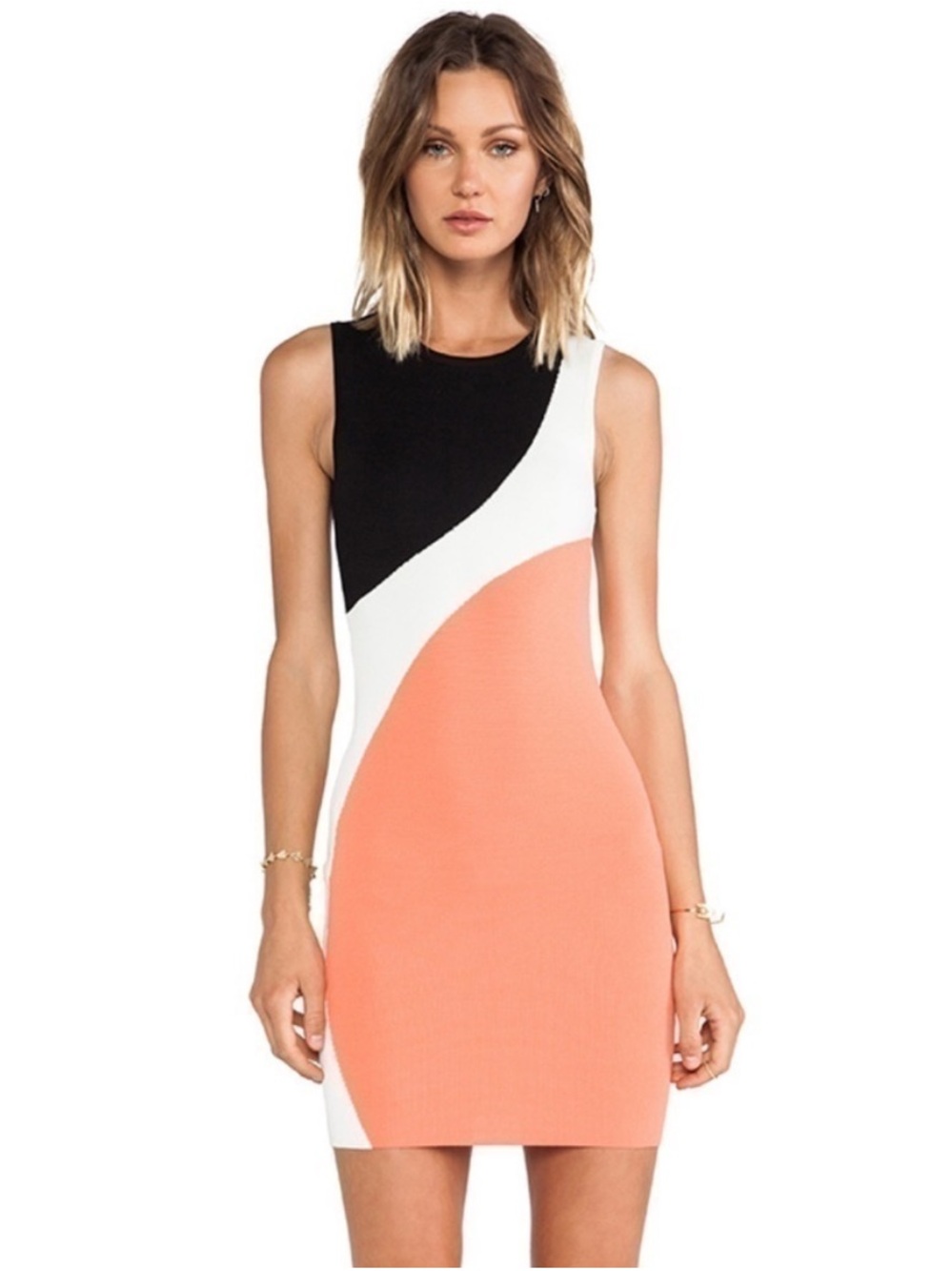 TORN BY RONNY KOBO SARITA COLOR BLOCK DRESS